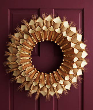 Paper Cone Thanksgiving Wreath