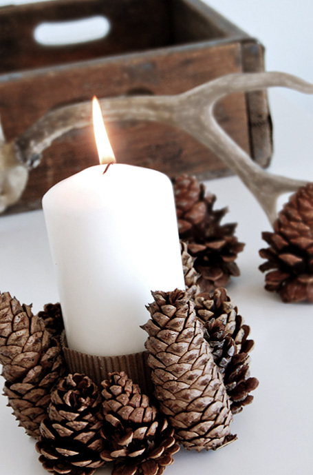 Pine Cones Candle Holder