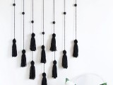 tassel and bead wall hanging