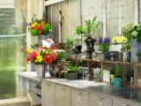 Potting Bench In A Greenhouse
