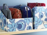 make some colorful boxes to store your bags in order or repurpose some old boxes cutting them and making them bright