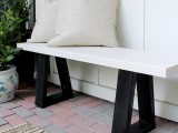 minimal front porch bench