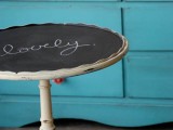 small round chalkboard table