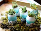 Easter egg garden in moss