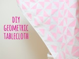 pink geometric tablecloth