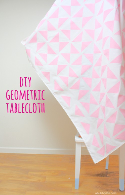 pink geometric tablecloth (via abubblylife)