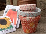 Pretty Pots Decorated With Fabric As Mother’s Day Surprise