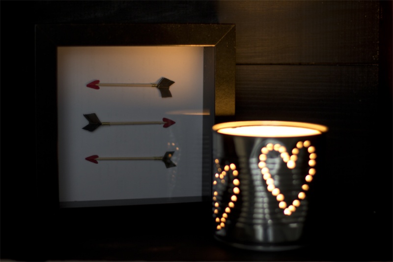 heart tin candleholders