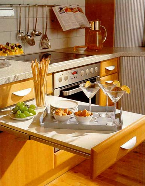 Small pull out kitchen table is a perfect space solution for tiny kitchens in apartments