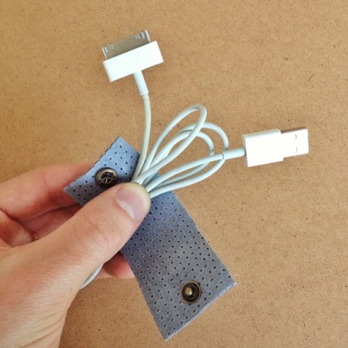 Picture Of quick and simple diy leather cable organizer  3