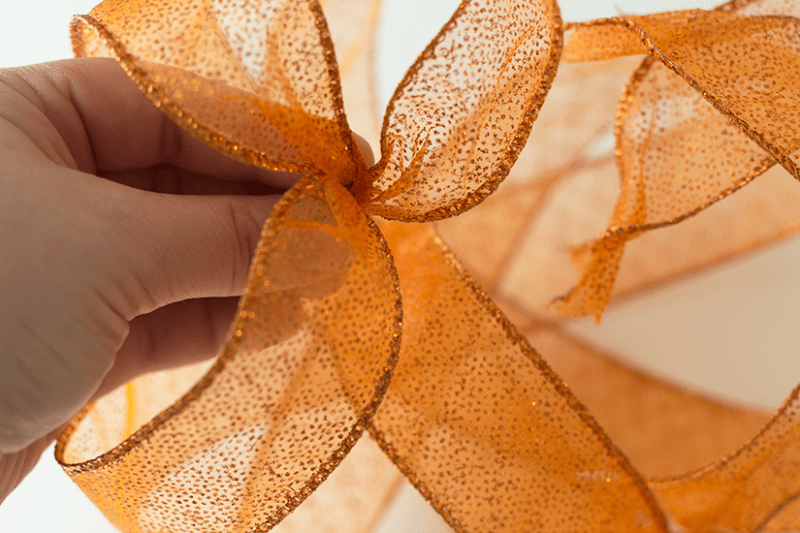 Quikc fall craft diy ribbon pumpkin  6