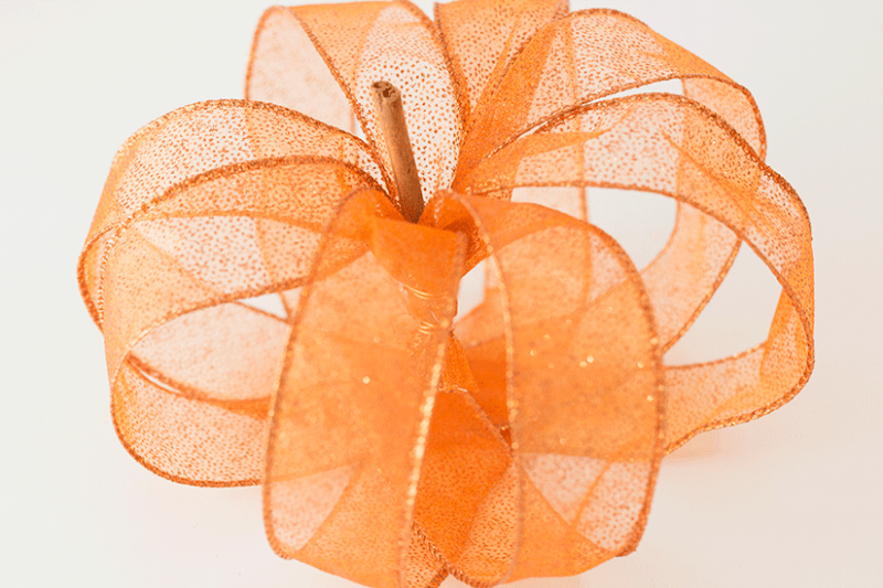 Quikc fall craft diy ribbon pumpkin  8