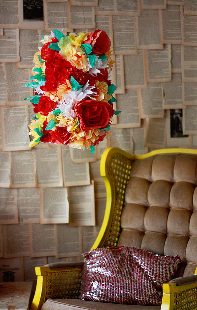 paper flower lamp (via auntpeaches)