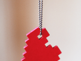 DIY pixel heart necklace