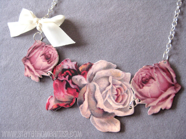 DIY floral statement necklace (via stayathomeartist)