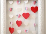 Valentine hearts in a frame