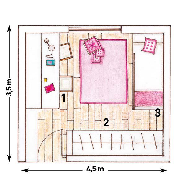 15.7 Square Meter Room For Two Girls