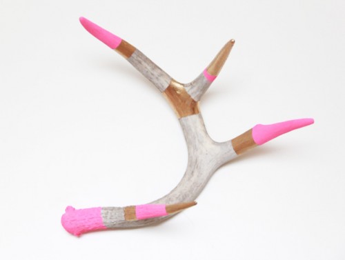 neon painted antlers (via abubblylife)