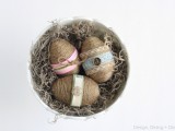 twine and lace Easter eggs