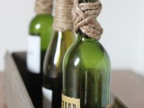 twine wrapped bottles
