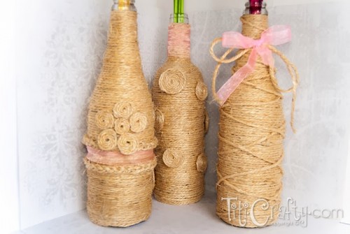 all-wrapped twine bottles (via titicrafty)
