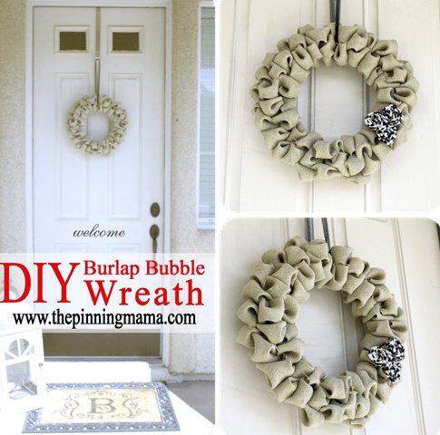 burlap bubble wreath (via shelterness)