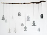 black and white fir tree decoration