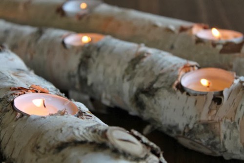 birch log fire light (via make-haus)