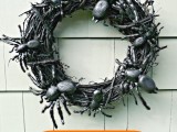 scary spider wreath