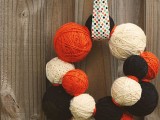 yarn ball wreath