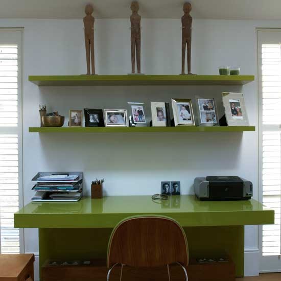 Floating shelves are perfect to display photos of your loved ones.