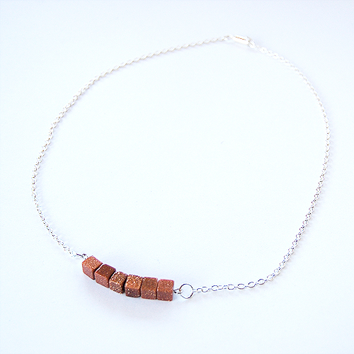 Simple Diy Goldstone Beads Necklace