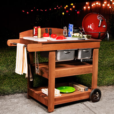 grill wood cart