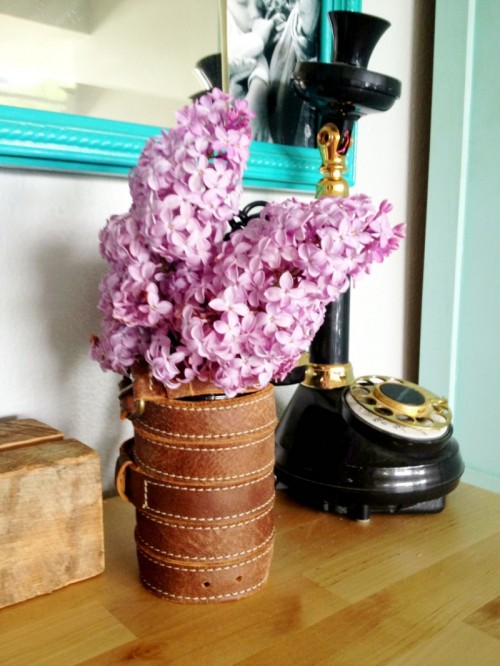 Simple DIY Leather Wrapped Vase