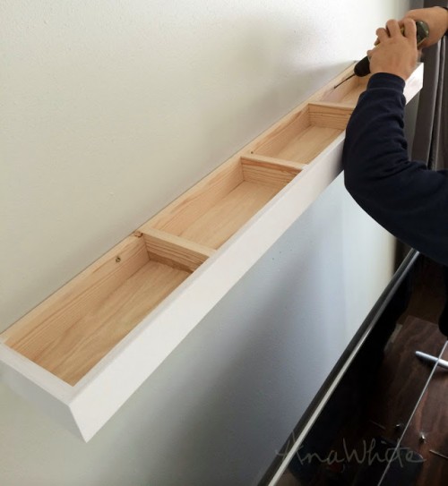 DIY Modern Floating Shelf With A Storage Space Inside