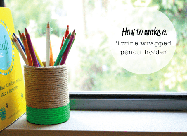 colored twine pencil holders