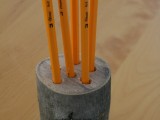 DIY log pencil holder