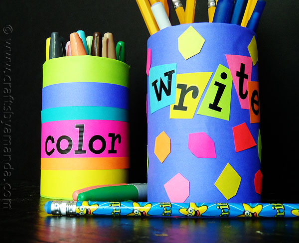 colorful back to school pencil holders