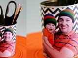 family picture pencil holder