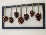 framed pinecones