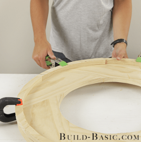 Picture Of simple diy round wood mirror frame  7