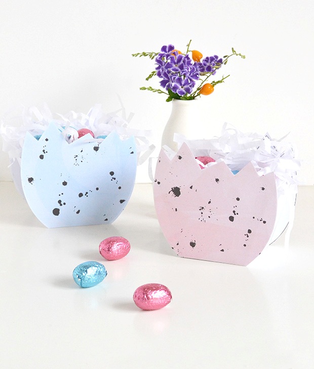 Picture Of simple diy speckled eggshell easter baskets  1