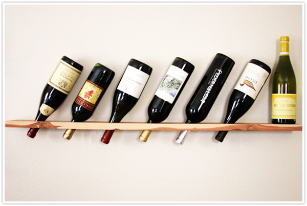 Simple Diy Wall Mount Wine Rack Of A Wood Plank