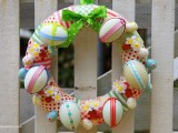 colorful Easter eggs wreath