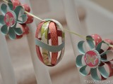 paper flowers and eggs garland