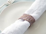 elegant knit napkin rings