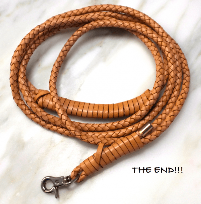 braided leather leash