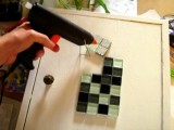 Small Cupboard Renovation With Paint And Glass Tiles