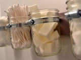 bathroom storage of mason jars