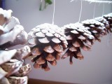 Snowy Pine Cone Christmas Ornaments